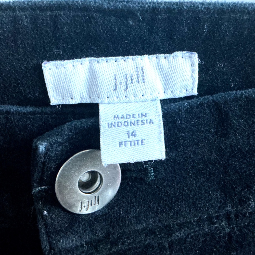 J. JILL Cotton Velour Velvet Pants Black 14 Petite - Picture 4 of 5